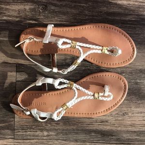 Strappy white and gold detailing Sandals